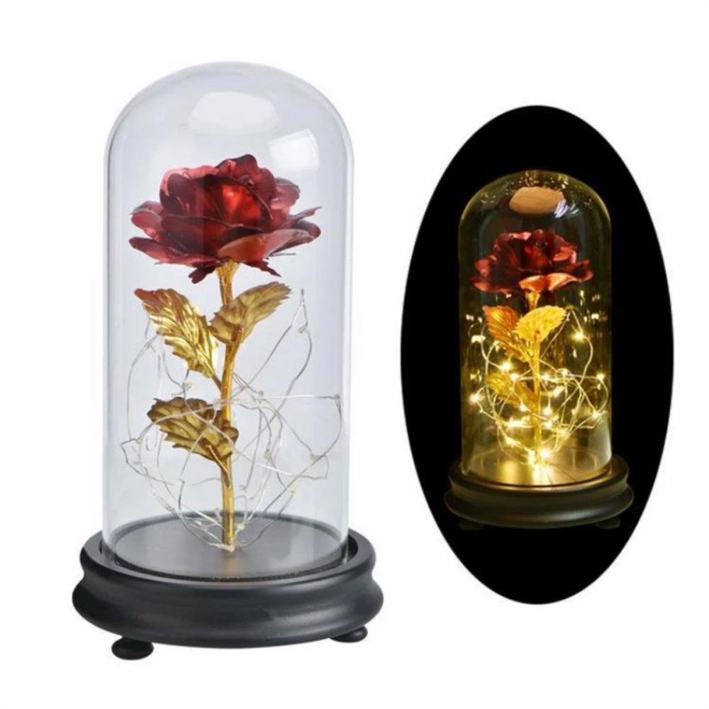 24k Enchanted Rose LED Glass Display (Red Blue or Gold)