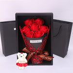 Rose Teddy Bear Bouquet Enchanted Soap Flower (4 Designs)