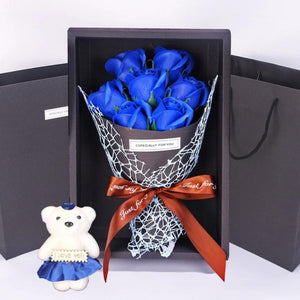 Rose Teddy Bear Bouquet Enchanted Soap Flower (4 Designs)