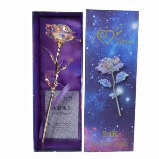 24k "Galaxy" Gold Rose "Love You For Life" With Heart Picture Frame Stand