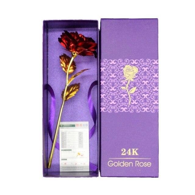 24k "Galaxy" Gold Rose "Love You For Life" With Heart Picture Frame Stand