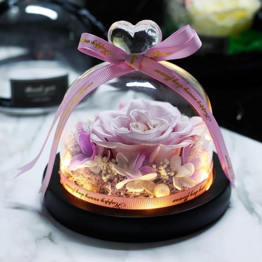 Immortal Enchanted Rose Glass Heart Dome (15 Designs)