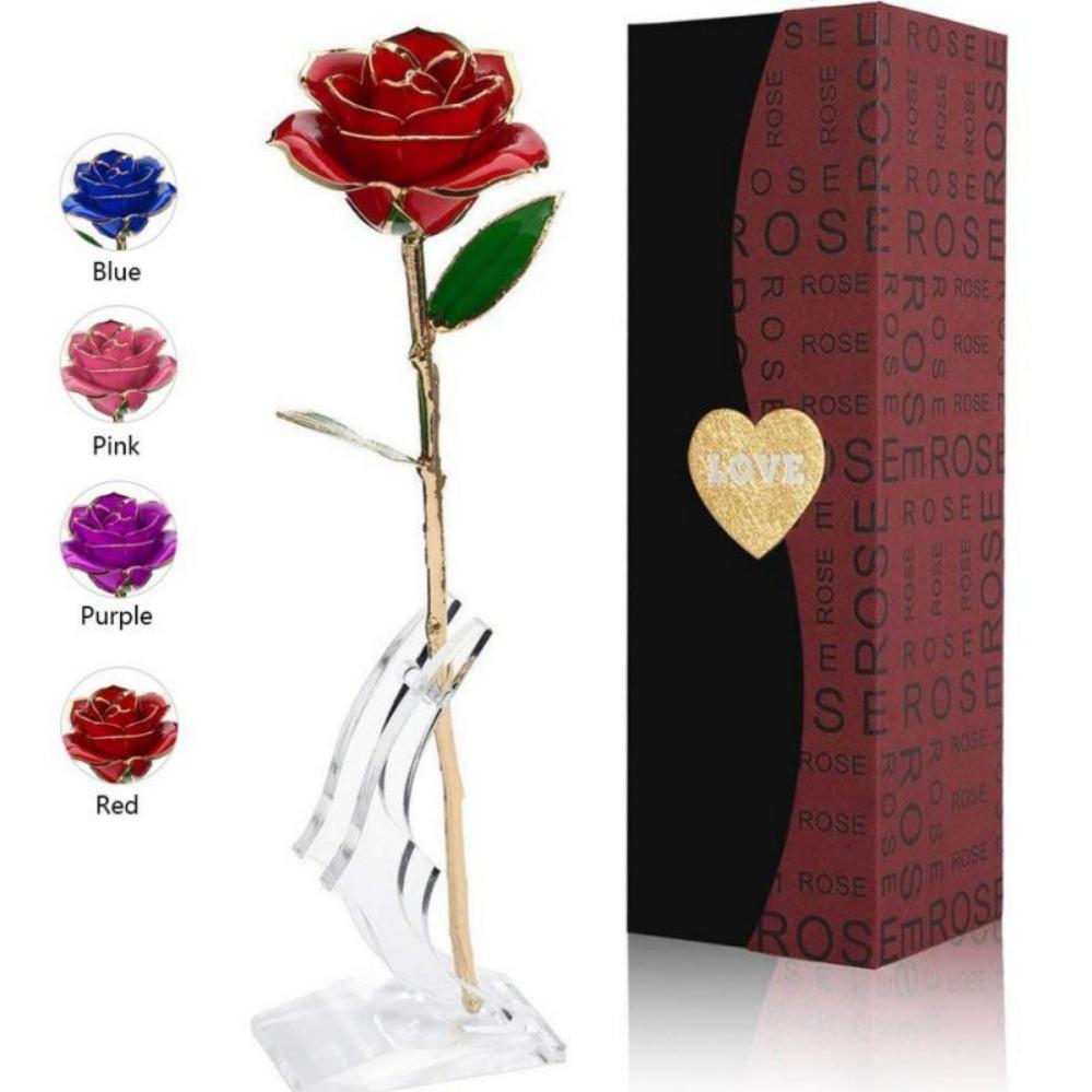 Preserved 24k Gold Long Stem Immortal Rose (4 colors)