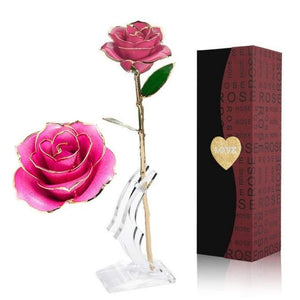 Preserved 24k Gold Long Stem Immortal Rose (4 colors)