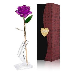 Preserved 24k Gold Long Stem Immortal Rose (4 colors)