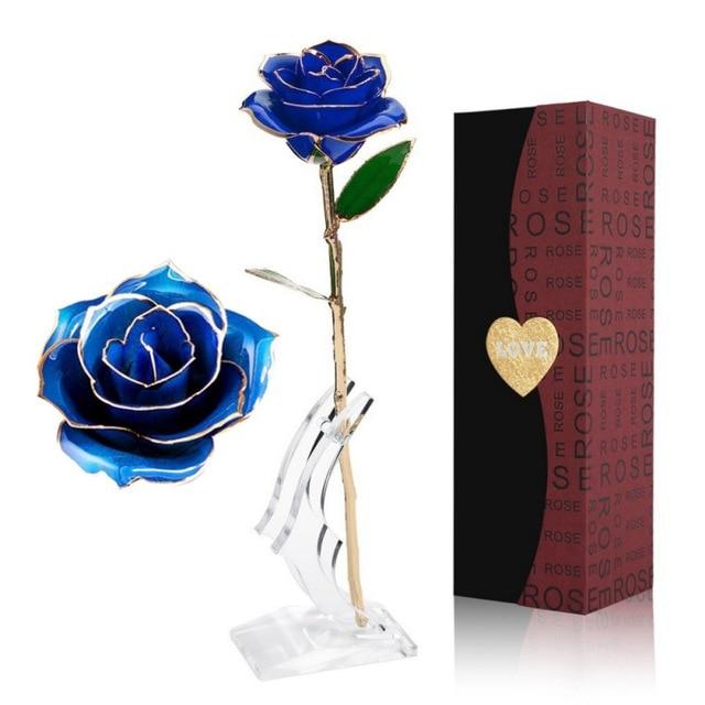 Preserved 24k Gold Long Stem Immortal Rose (4 colors)