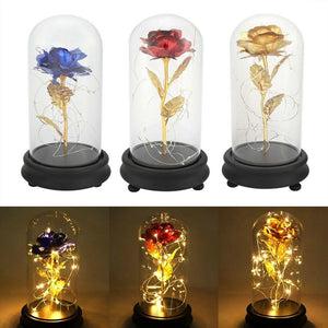 24k Enchanted Rose LED Glass Display (Red Blue or Gold)